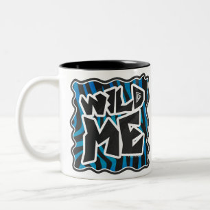Vild Me Zebra Black och Blue Två-Tonad Mugg