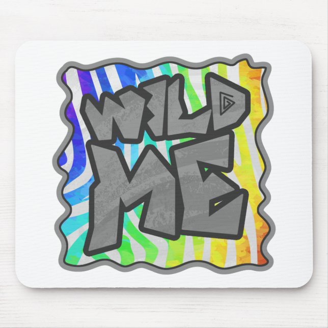 Vild Me Zebra Rainbow and White Print Musmatta (Framsidan)