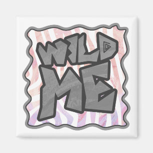 Vild Me Zebra Rosa and White Magnet