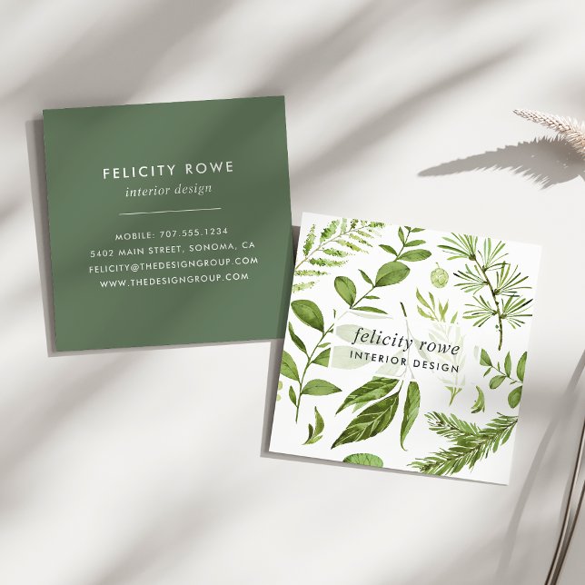 Vild Meadow | Botaniskt utskrift Fyrkantigt Visitkort (Skapare uppladdad)