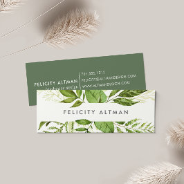 Vild Meadow | Grönt Vattenfärg Botaniskt Mini Visitkort