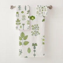 Vild Meadow Herb Grönt Towel