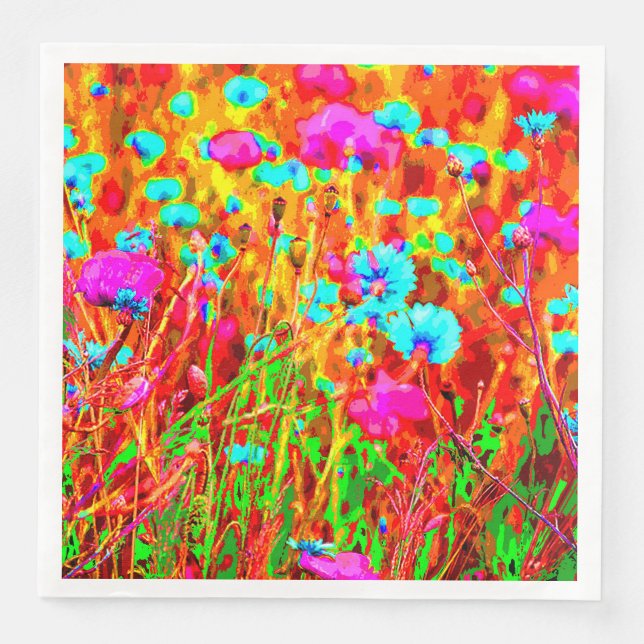 Vild Meadow in Bloom Pop Art Pappersservett (Framsida)