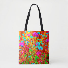Vild Meadow in Bloom Pop Art Tygkasse