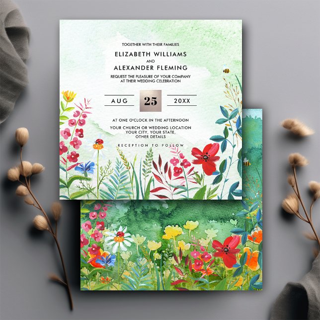 Vild Meadow | Inbjudan till sommarträdsbröllop (Skapare uppladdad)