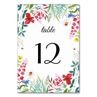 Vild Meadow | Wildblommor Bröllop Bordsnummer