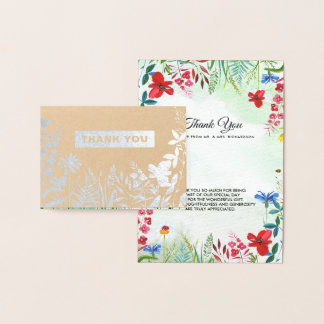 Vild Meadow | Wildblommor Tack Bröllop Luxury Folierat Kort