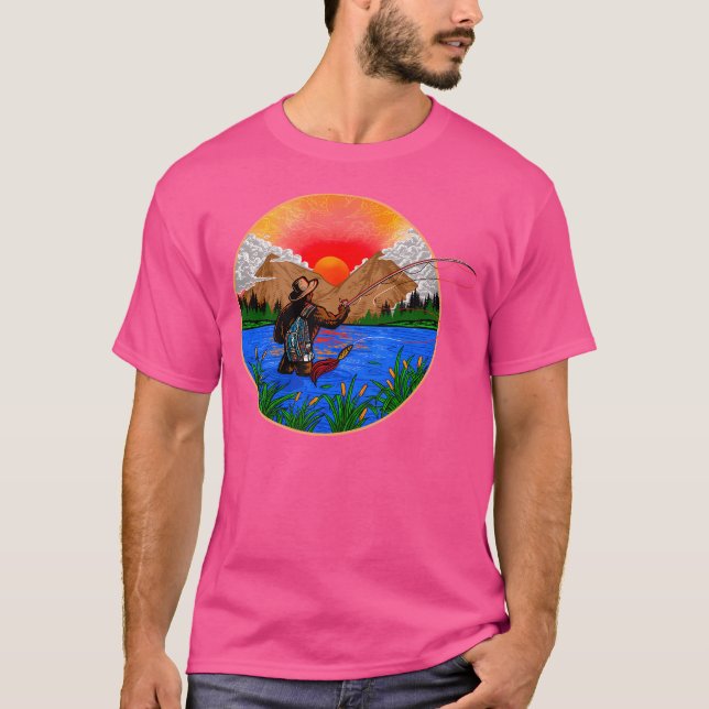 Vild med Bigfoot-fiske T Shirt (Framsida)