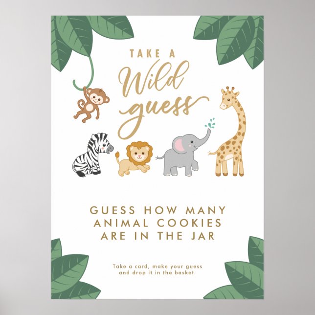 VILD med Excitement Safari Guessing Game Poster (Framsidan)