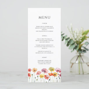 Vild med färgämnen, blommor på bröllop-menyn meny