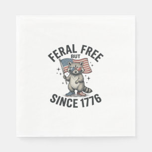 Vild men fri sedan 1776 Tvättbjörn Patriotisk Tröj Pappersservett