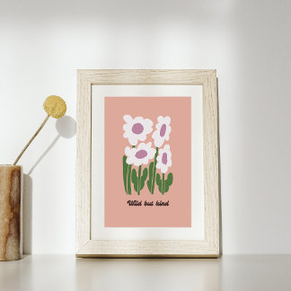 Vild men snäll retro-daisy-väggkonst poster