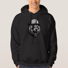 Vild metallisk pandamaskot – 3D-ikon för sport Hoodie