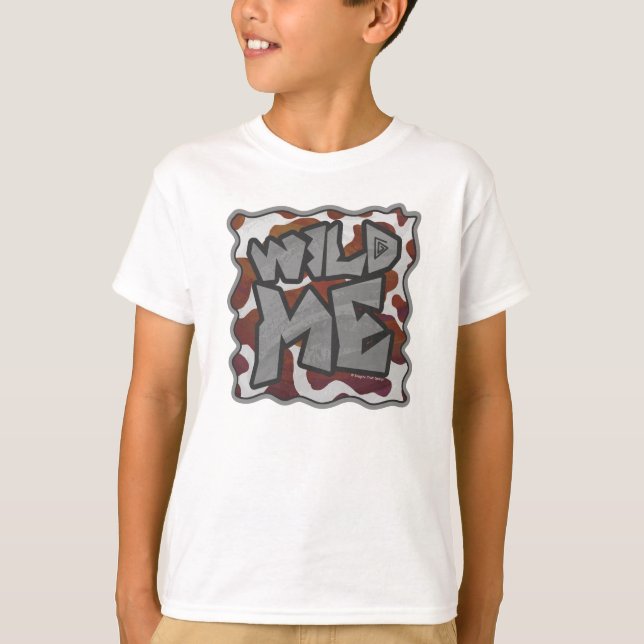 Vild mig Blå brun och vit utskrift T Shirt (Framsida)