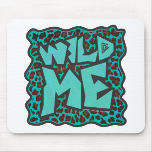 Vild Mig Brun och Teal Leopard Design Musmatta