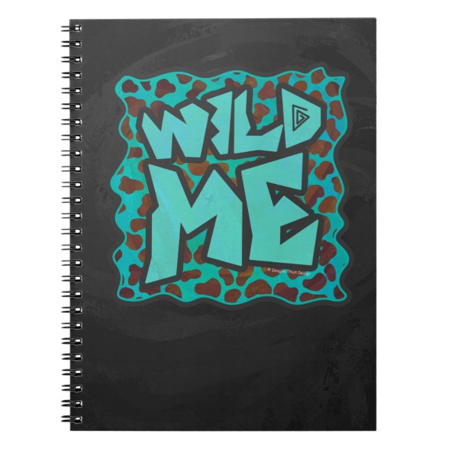 Vild mig Dalmatian Brown och Teal Design Anteckningsbok (Framsidan)