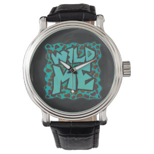 Vild mig Dalmatian Brown och Teal Design Armbandsur