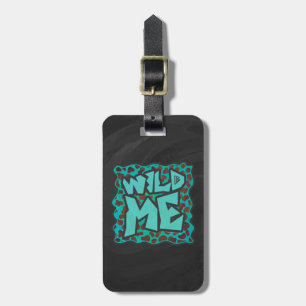 Vild mig Dalmatian Brown och Teal Design Bagagebricka