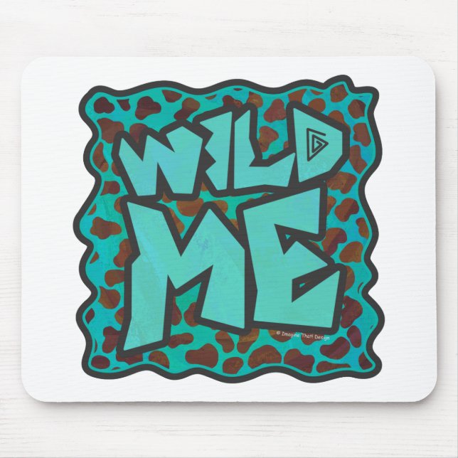 Vild mig Dalmatian Brown och Teal Design Musmatta (Framsidan)