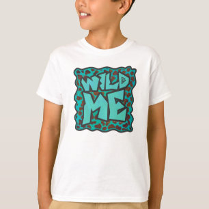 Vild mig Dalmatian Brown och Teal Design Tee Shirt