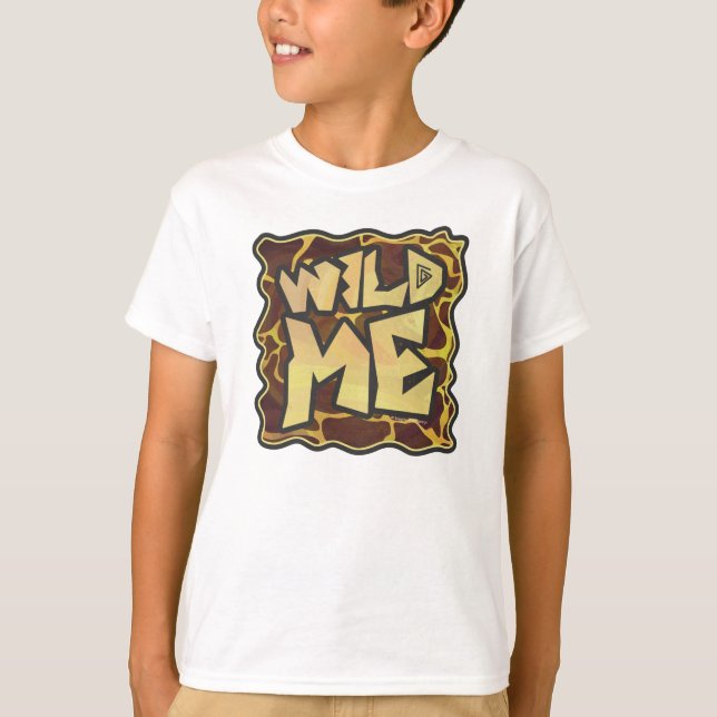 Vild mig Giraffe Print Kids Light T-shirt (Framsida)