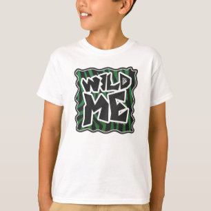 Vild mig grönt och svart zebra mönstrad tee shirt