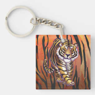 Vild mig tiger hoad orange och svart tryck