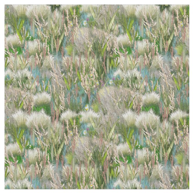 Vild Miljövänliga blommor och gräs i Vår Tyg (Närbild)