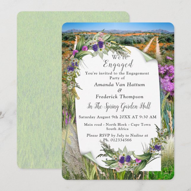 Vild Miljövänligt Vår blommor Inbjudningar (Fram/baksida)