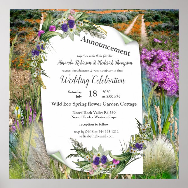 Vild Miljövänligt Vår blommor Poster (Framsidan)