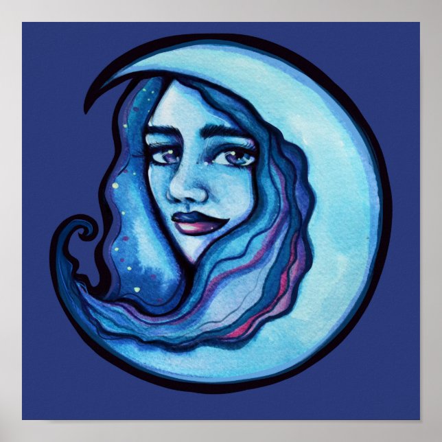 Vild MoonChild Goddes Måne Child Witch Poster (Framsidan)