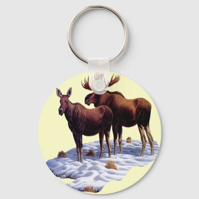 Vild Moose-Nyckelring Nyckelring (Framsida)