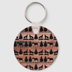 Vild Moose Varg Wilderness Mountain Cabin Rustic Nyckelring