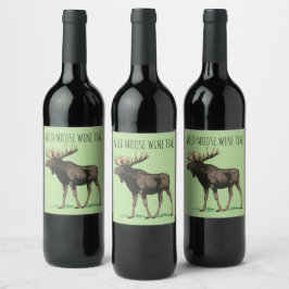 Vild Moose Vin Time Vin-etiketter Vinflaska Etikett