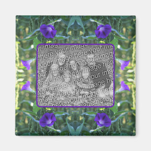 Vild Morgonglasblommor Ram Lägg till foto Magnet