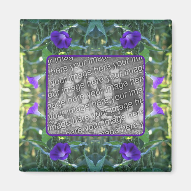 Vild Morgonglasblommor Ram Lägg till foto Magnet (Framsidan)