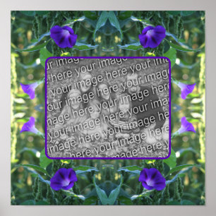 Vild Morgonglasblommor Ram Lägg till foto Poster