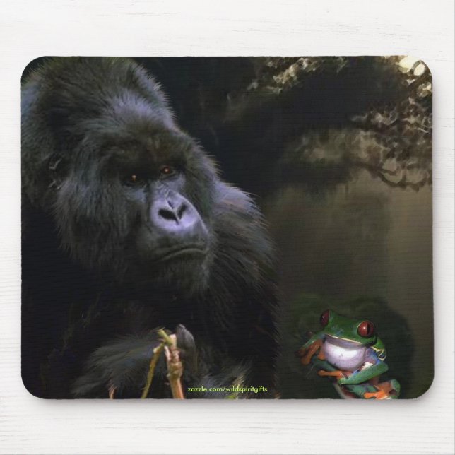 Vild Mountain Gorilla Wildlife-supporter Mousepad Musmatta (Framsidan)