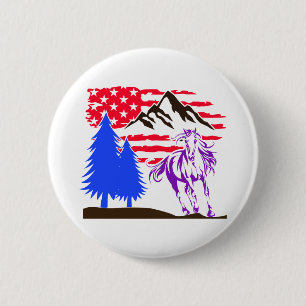Vild Mountain Horse Galloping Knapp