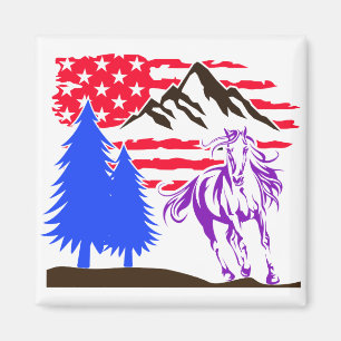 Vild Mountain Horse Galloping Magnet