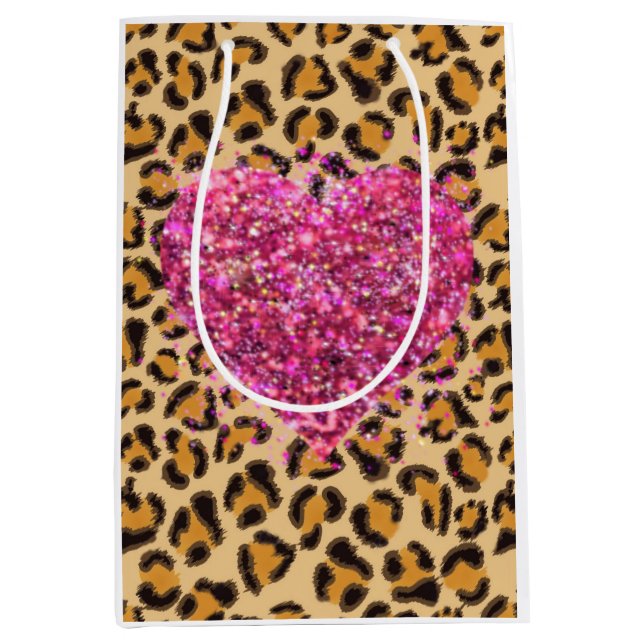 Vild mousserande rosa Hearts och leopard print (Framsidan)
