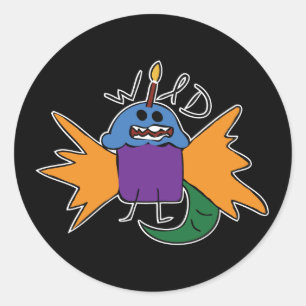 Vild Muffin - Sticker Runt Klistermärke