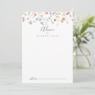 Vild Multifärgad Blommigt Bröllop Rådkort