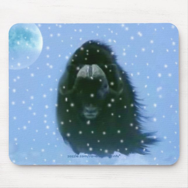 VILD MUSK OX Arctic Animal Wildlife Mousepads Musmatta (Framsidan)