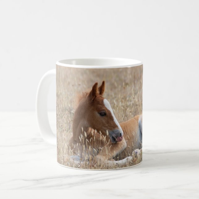 Vild Mustang Foal Coffee Mugg (Framsida vänster)