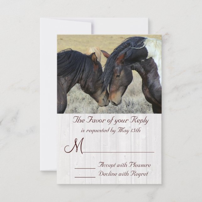 Vild Mustang Horse Bröllop OSA Cards Kort (Framsida)