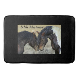 Vild Mustang Horses Bath Mat Bathroom-tillbehör Badrumsmatta