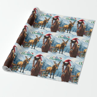 Vild Mustang jultomte papper omslutning Presentpapper