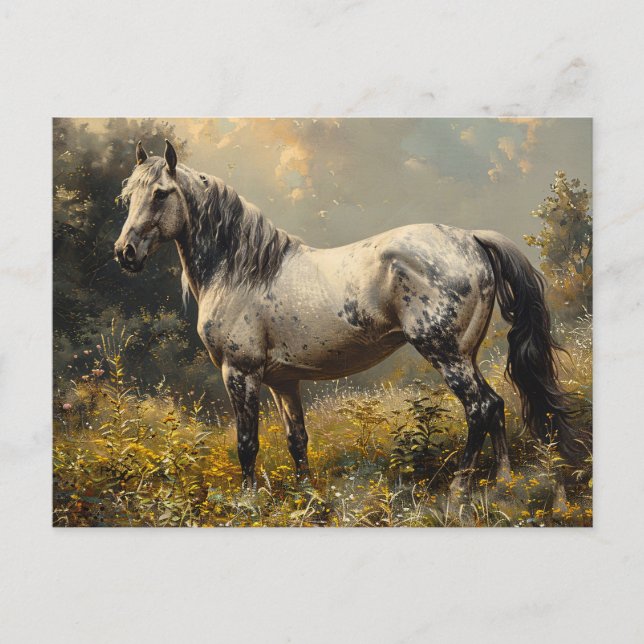 Vild Mustang liggande målning Vykort (Framsida)