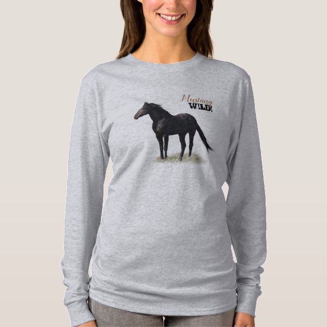 Vild Mustang Stallion Apparel! T Shirt (Framsida)